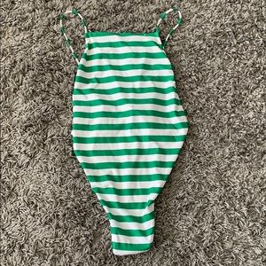 High Neck Backless Cheeky One Piece